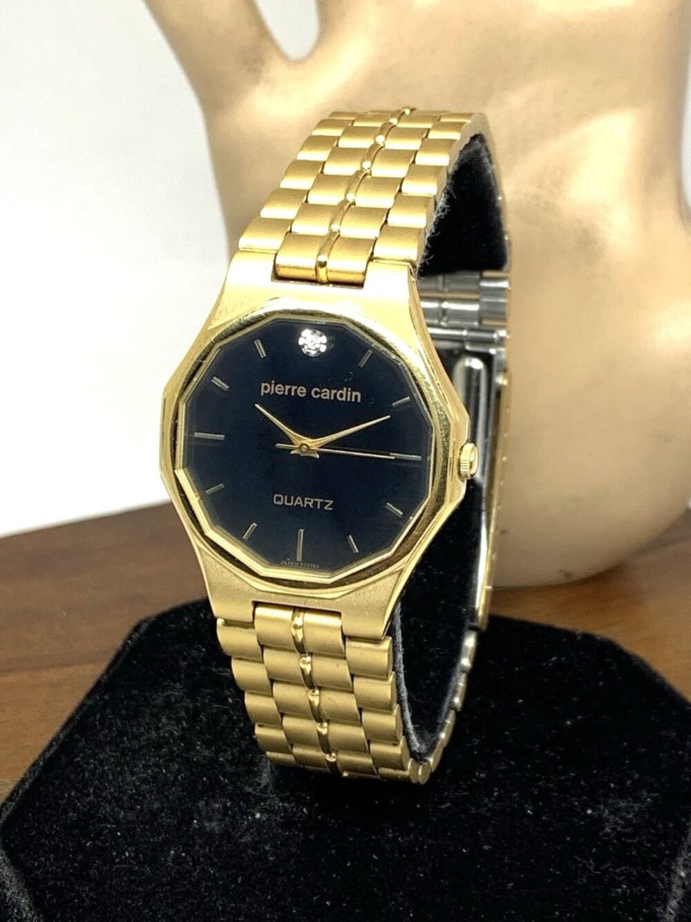 Pierre Cardin Women's Watch 001-6L32 Quartz Black Dial Gold Tone Stainless Steel